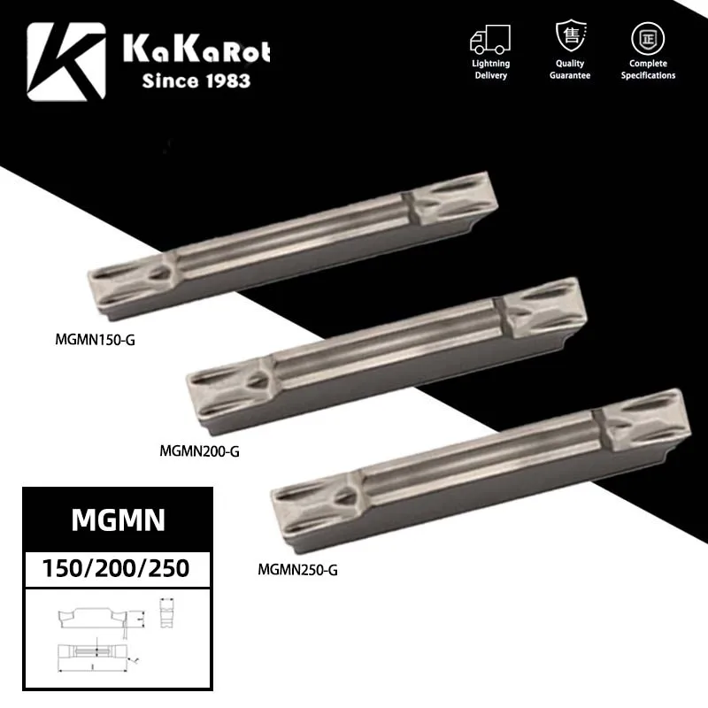 KaKarot 10pcs Carbide Inserts MGMN150 MGMN200 MGMN250 G High Quality Slot Plate Blades cnc lathe Outer Grooving Cermet