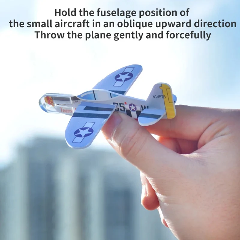 10pcs Mini Foam Airplane DIY Colourful Kids Toys Airplane Toys Kids Kids Outdoor Playset For Kids Plaything Party Airplanes Gift