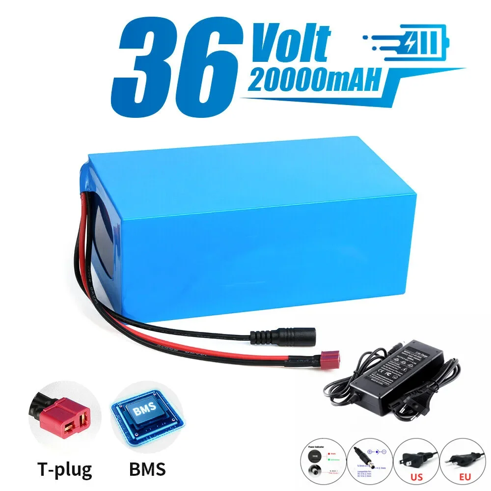 

36V 20Ah Battery 18650 3400mah 10S6P battery pack 1000W high power battery 42V 20000mAh Ebike electric bicycle With Bms Charger