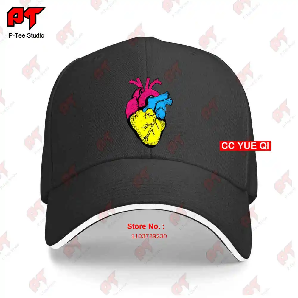 Pan Pride Lgbtq Retro Pansexual Heart Gift Baseball Caps Truck Cap TNEP