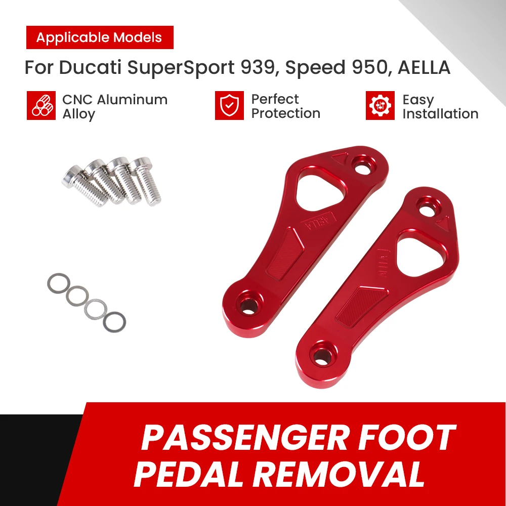 

Motorcycle Rear Footrest Pedals Blanking Motorcycle Passenger Footpeg Removal Delete Kit For DUCATI Supersport 950