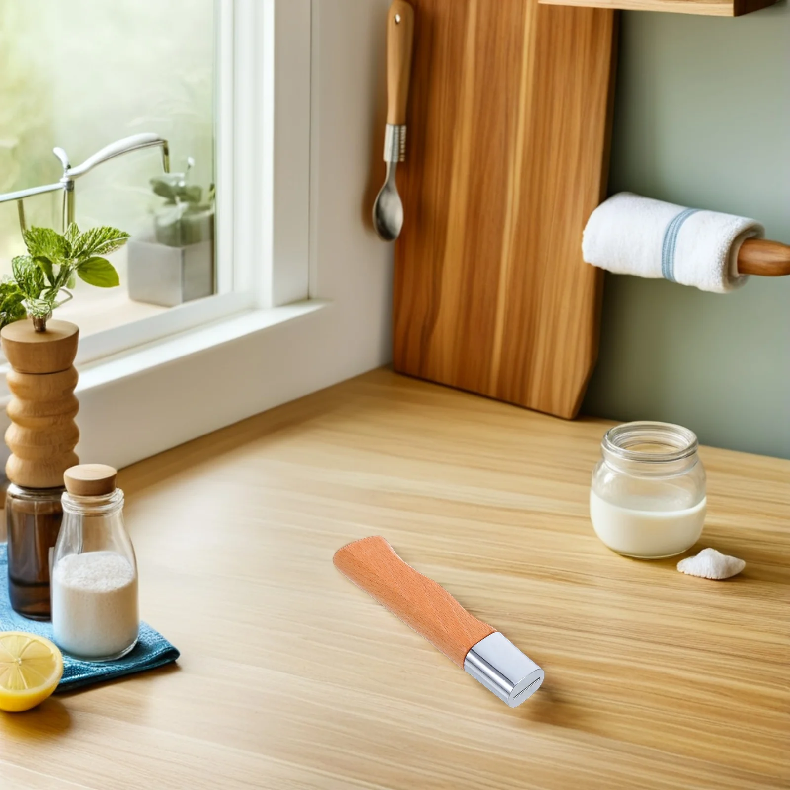 

2Pcs Kitchen Knife Handle Upgrade - Natural Wood Replacement Grip with Anti-Skid Curve - Chef Knife Replacement Accessories