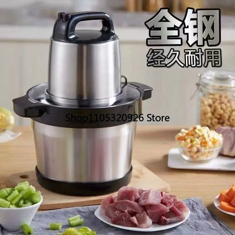 110V 6L Electric Meat Grinder Commercial Household Multifunctional Food Chopper Chili Grinder Large Capacity Mincer