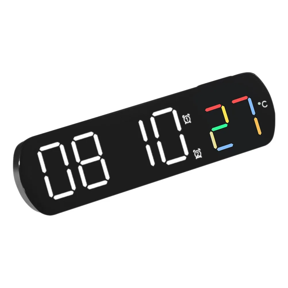 

Led Digital Clock Alarm With Large Display Usb Powered Silent Desk Clock For Bedroom Office Home Decor Black