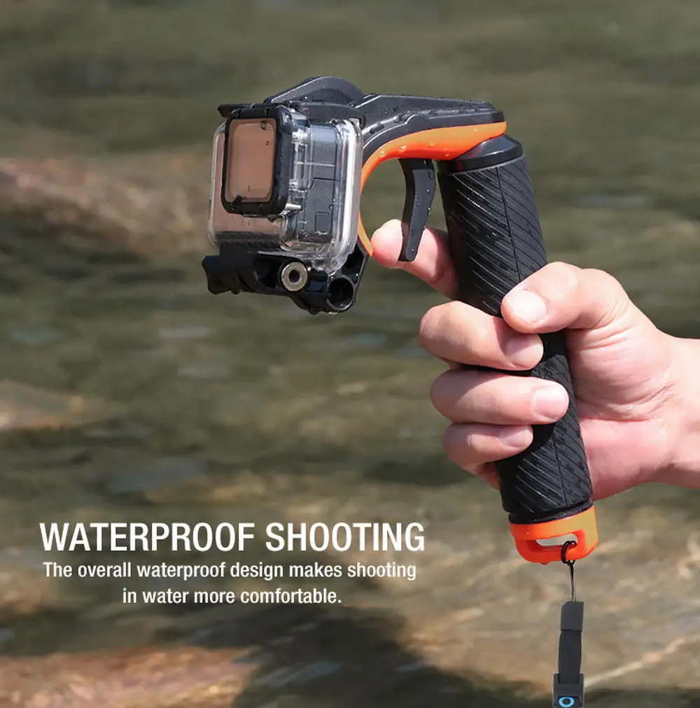 2-em-1 gatilho barra de flutuabilidade haste de flutuabilidade para gopro hero6/5/4/3 + osmo obturador gatilho flutuabilidade vara selfie vara acessórios