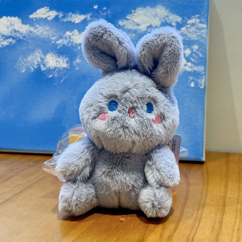 exquisite cute cartoon bunny sweet rabbit backpack ornaments creative shy doll keychain fashione pendant couple birthday gift