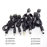 USB A Male to DC 2.0 0.6 2.5 3.5 1.35 4.0 1.7 5.5 2.1 5.5 2.5mm Power supply cord Plug Jack extension cable connector charger