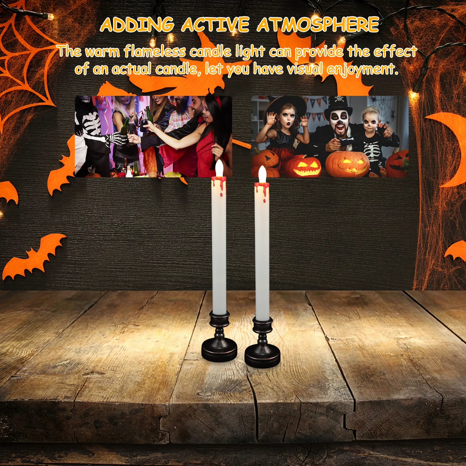 6Pcs Battery Operated Flameless Electronic Candles Reusable Lights for Party Wedding Birthday Decorative Lighting