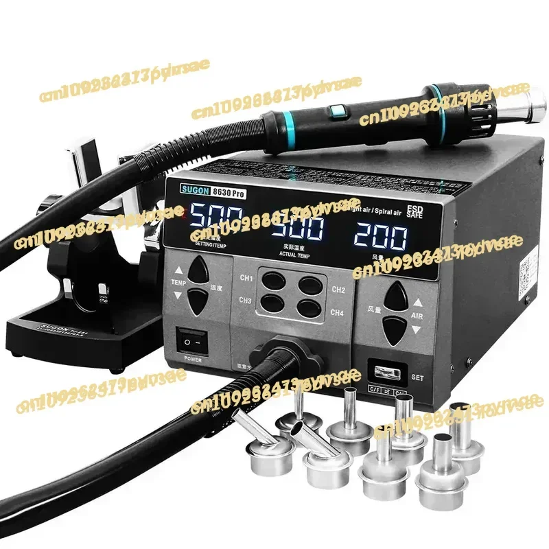 2025 2024 SUGON 8630Pro 1300W Hot Air Digital Display BGA Rework Curved Nozzle Welding Repair Desoldering Station