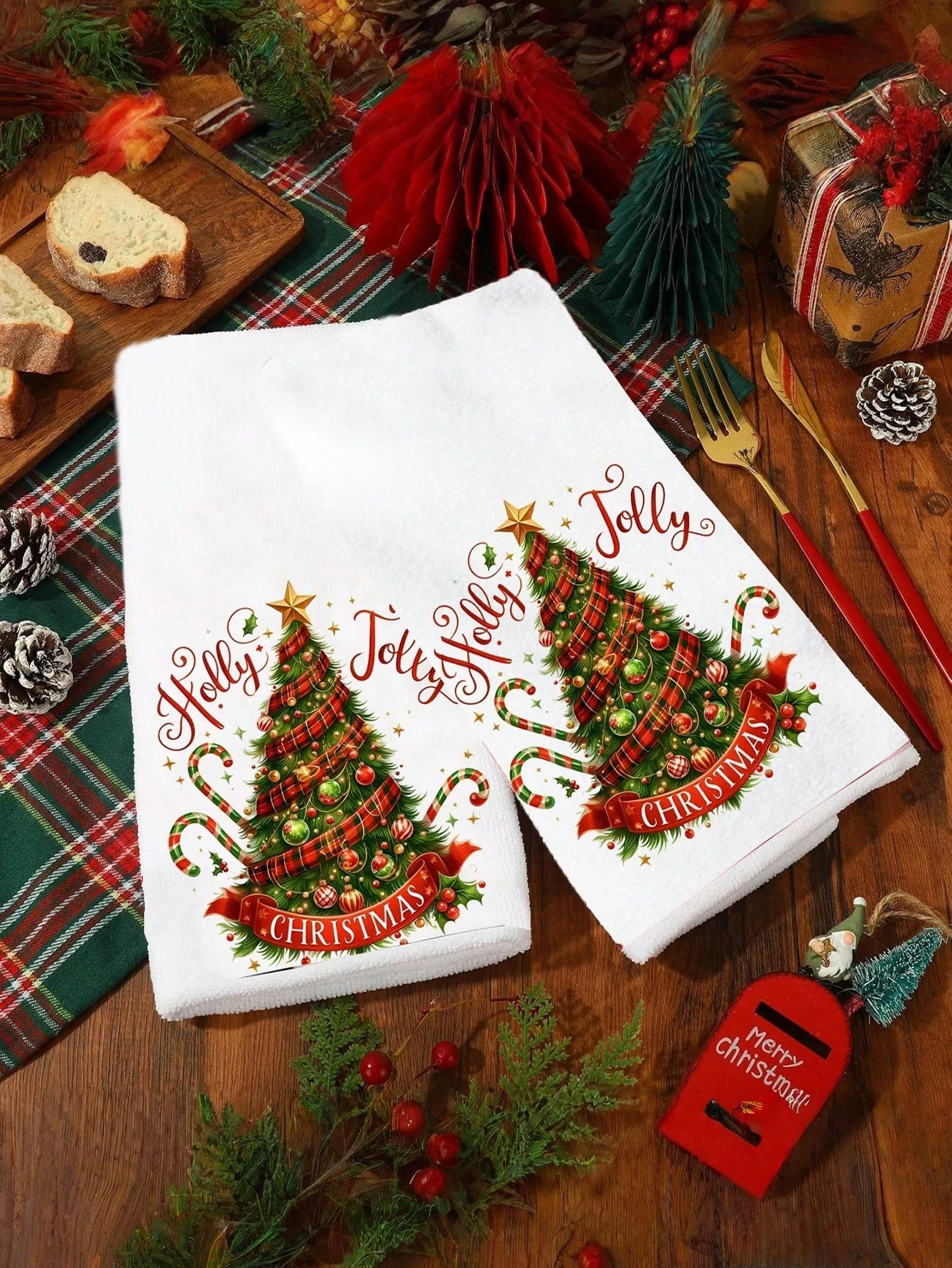 Christmas Towels - Snowman & Reindeer Print, 40X60CM/Kitchen/Bath/Dining Cleaning Cloths, Home/Hotel/Salon Essentials & Holiday