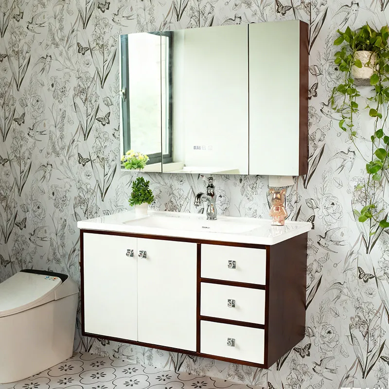 

Комплект мебели для ванной комнаты: тумба с раковиной, умывальник, тумба под раковину