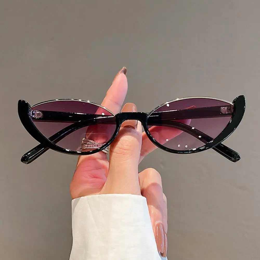 Okulary przeciwsłoneczne damskie w stylu vintage, małe kocie oko, modne półramkowe okulary, modne okulary przeciwsłoneczne.