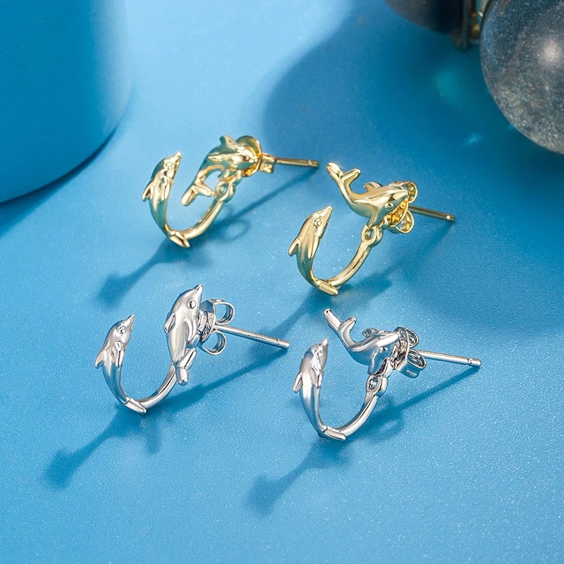 Charm Pisces Dolphin Earnail For Female Creative and Unique Earrings New Popular High end Ear Jewelry KOFSAC