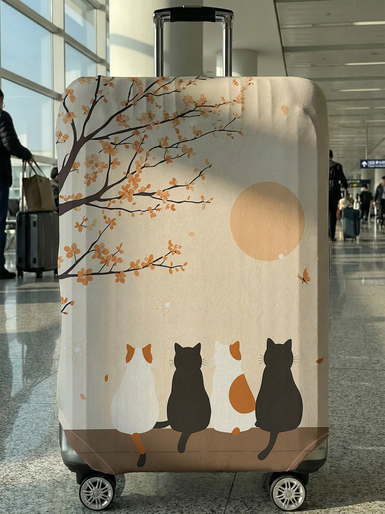 

Autumn Cat Print Luggage Cover, Suitable for 18-32 Inch Luggage Cover, Luggage Handle Glove, Travel Accessories