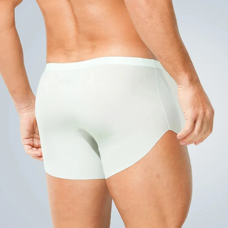 3pcThree pairs of men's ice thread seamless underwear, four-cornered flat pants, summer thin men's anti-friction leg stretch spo