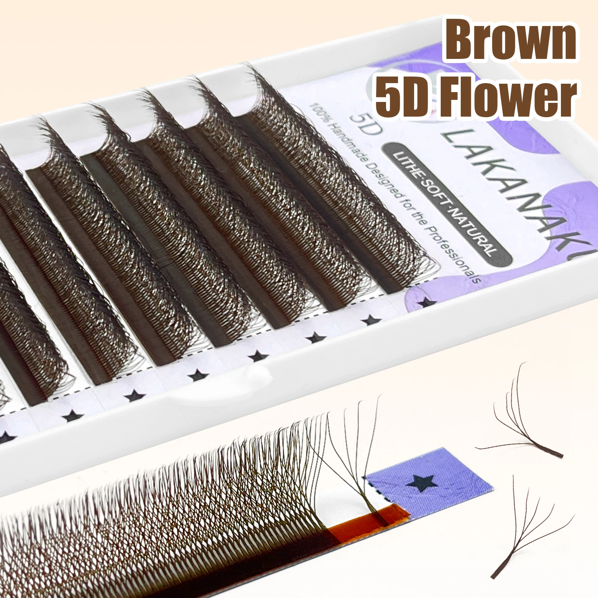 LAKANAKU M Curl Brown 5D W Sty - Eyelash Extension Volume Styles 评论和价格