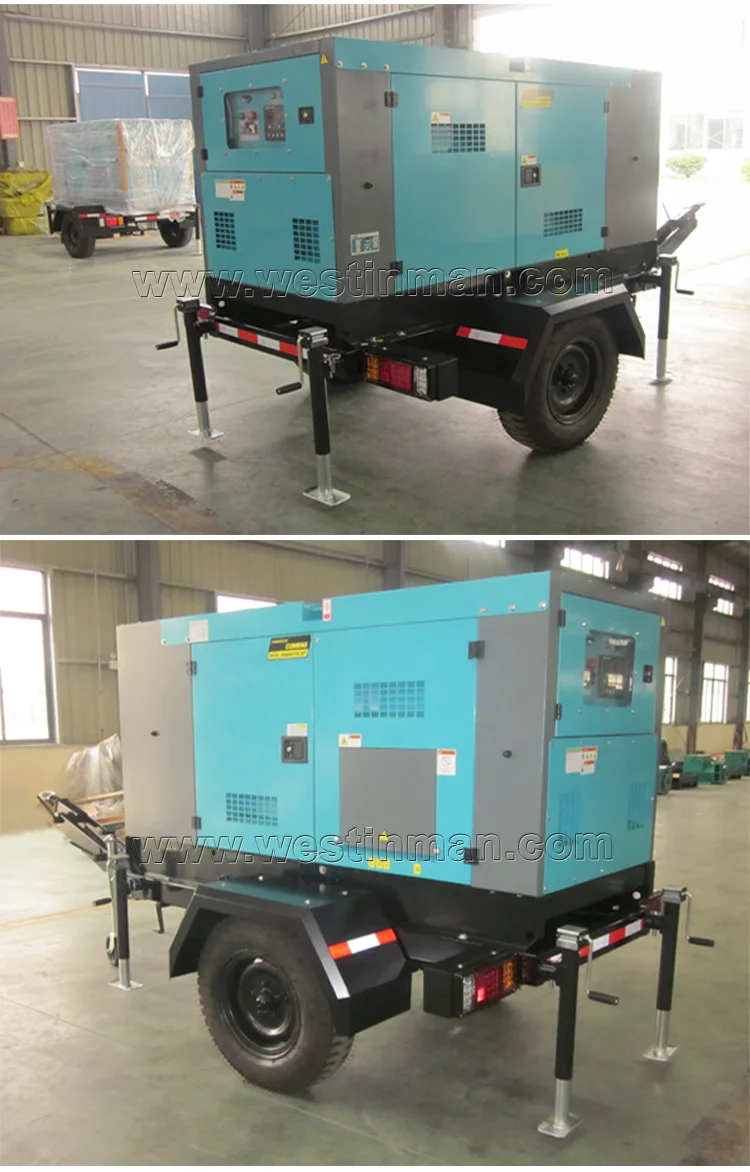 Ｆｏｒ New Design 70kva 90kva 100kva Trailer Super Silent Diesel Generator with Power Engine for Camping Use