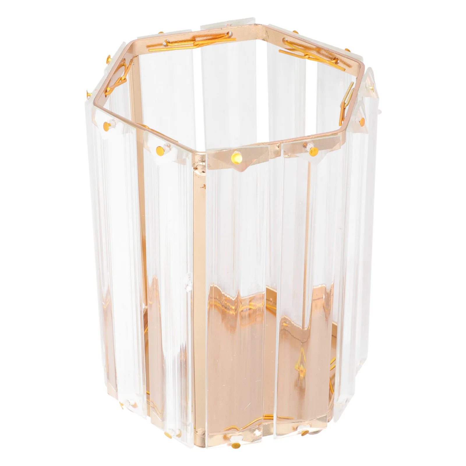 

Makeup Brush Holder Glass Cosmetics Organizer Multi-Function Pen Container Exquisite Tabletop Storage for Office Home Decor