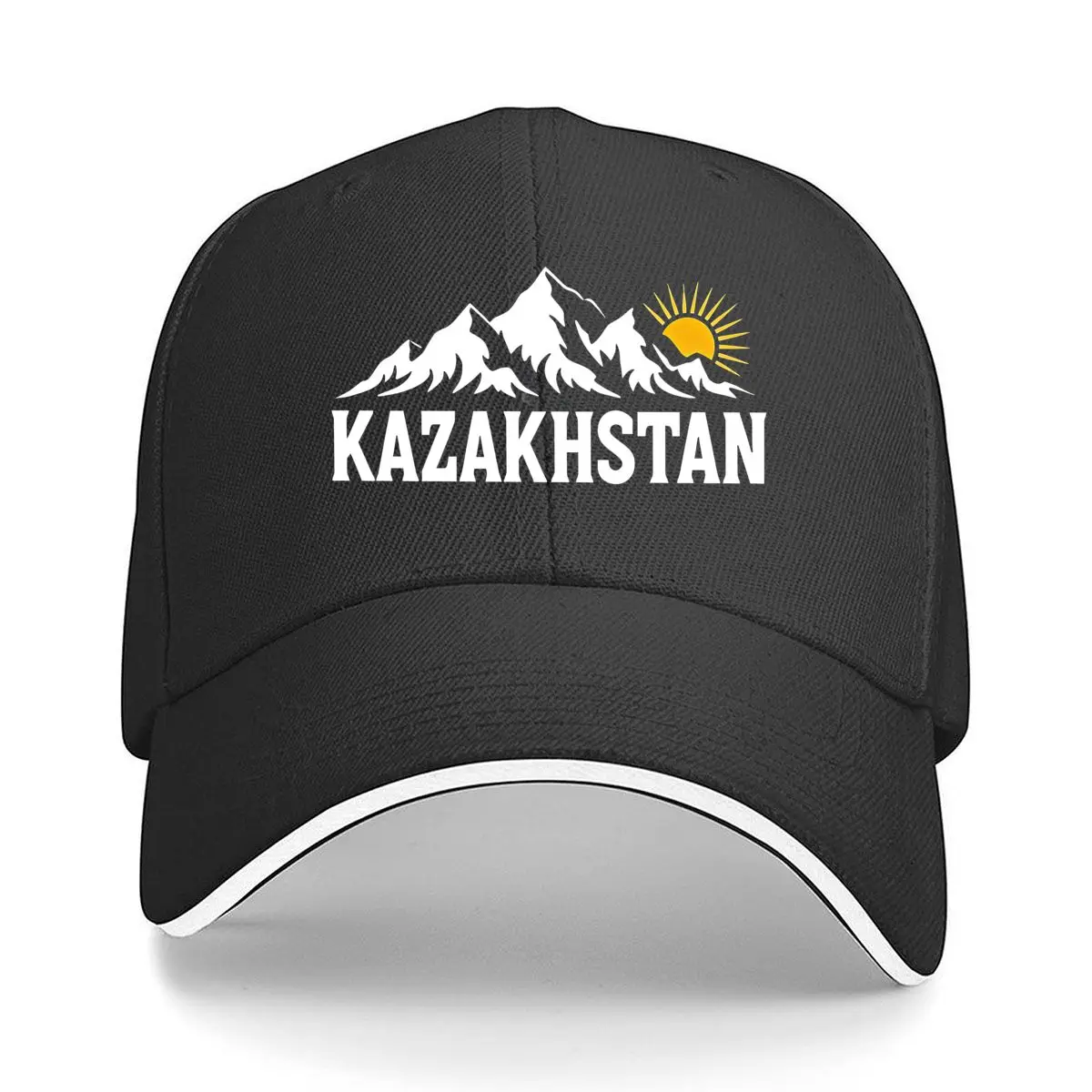 Kazakhstan Sun Rays Outline Graphic Sandwich Baseball Cap Outdoor