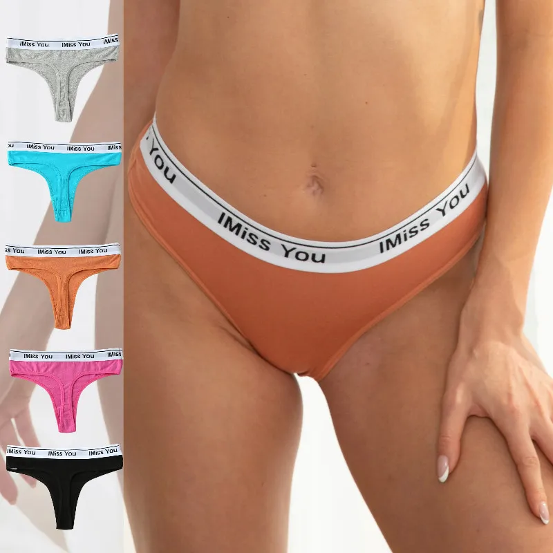 

Women Sexy V Waist G-String Cotton Thongs Comfortable Striped Thong Panties Women T-back Underpants Female Bikini