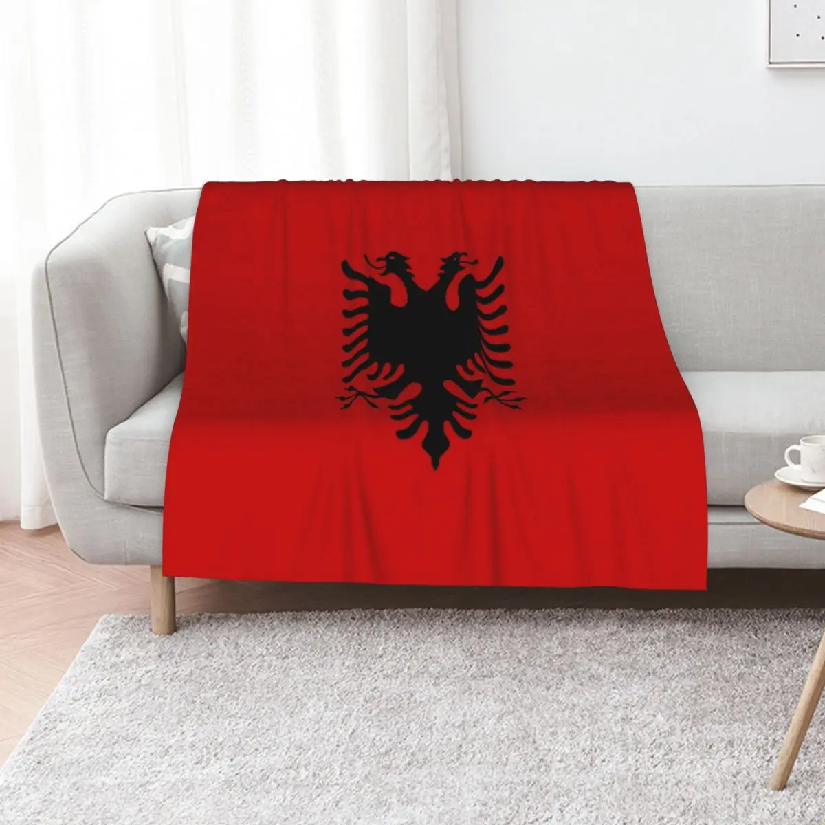 Albanian Eagle Red Eyes Throw Blanket Decorative Sofas decorative Warm Soft Plaid Tourist Winter beds Blankets