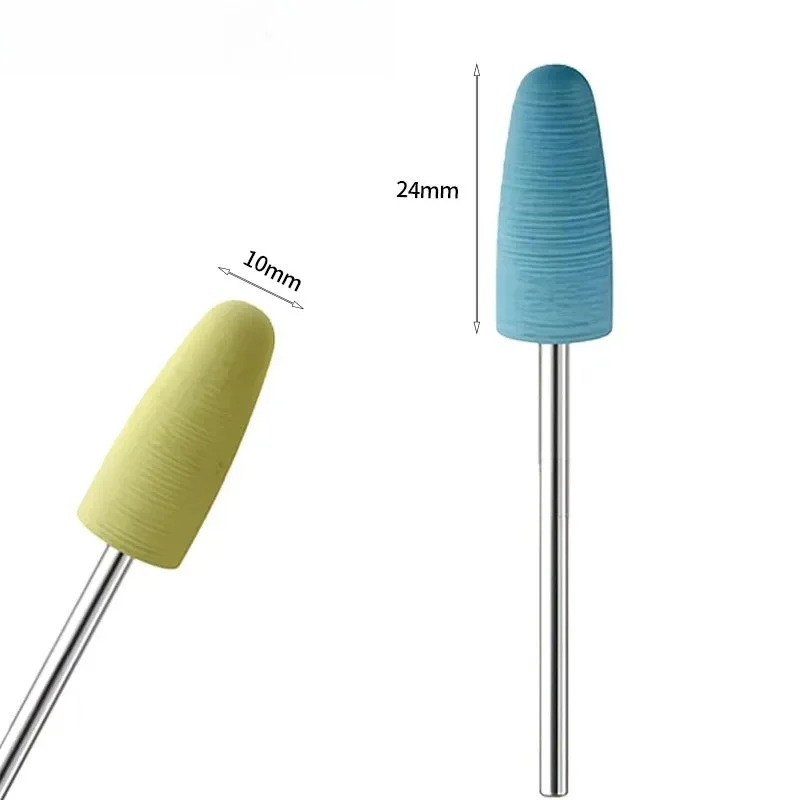 10Pcs Rubber Silicone Nail Drill Bit Nail Buffer Rotary Burr Mills Cutter For Manicure Drill Accessories Foot Polishing Tools