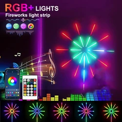 Fireworks LED Strip Light RGBIC Remote-Controlled Christmas Atmosphere Light Bluetooth APP Music Sync TV for Wall Party Decor