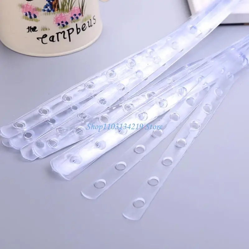 N5KC 5Pcs Transparent Display Hanger Connector Strips Display Stable For Clothes Rack