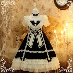 Japanese Sweet Lolita Dress Vintage Lace Bowknot High Waist Princess Victorian Dress Kawaii Girl Gothic Lolita Jsk Loli Cos