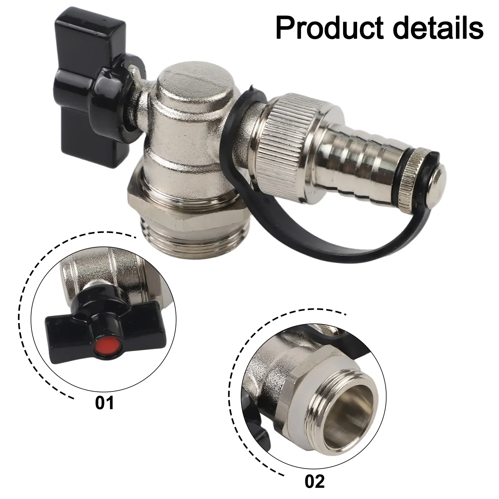 Heating System Connector Underfloor Heating Distributor High Temperature Valve Connector Valve Nickel Plated Finish