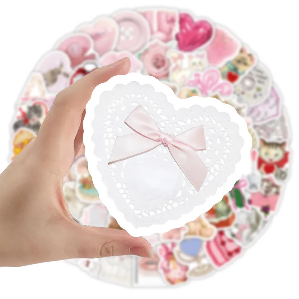 ​100 Sheets Coquette Pink Doodle Stickers - Kawaii Waterproof Decals for Journals, Laptops Luggage Decor RecordingYourLife Store