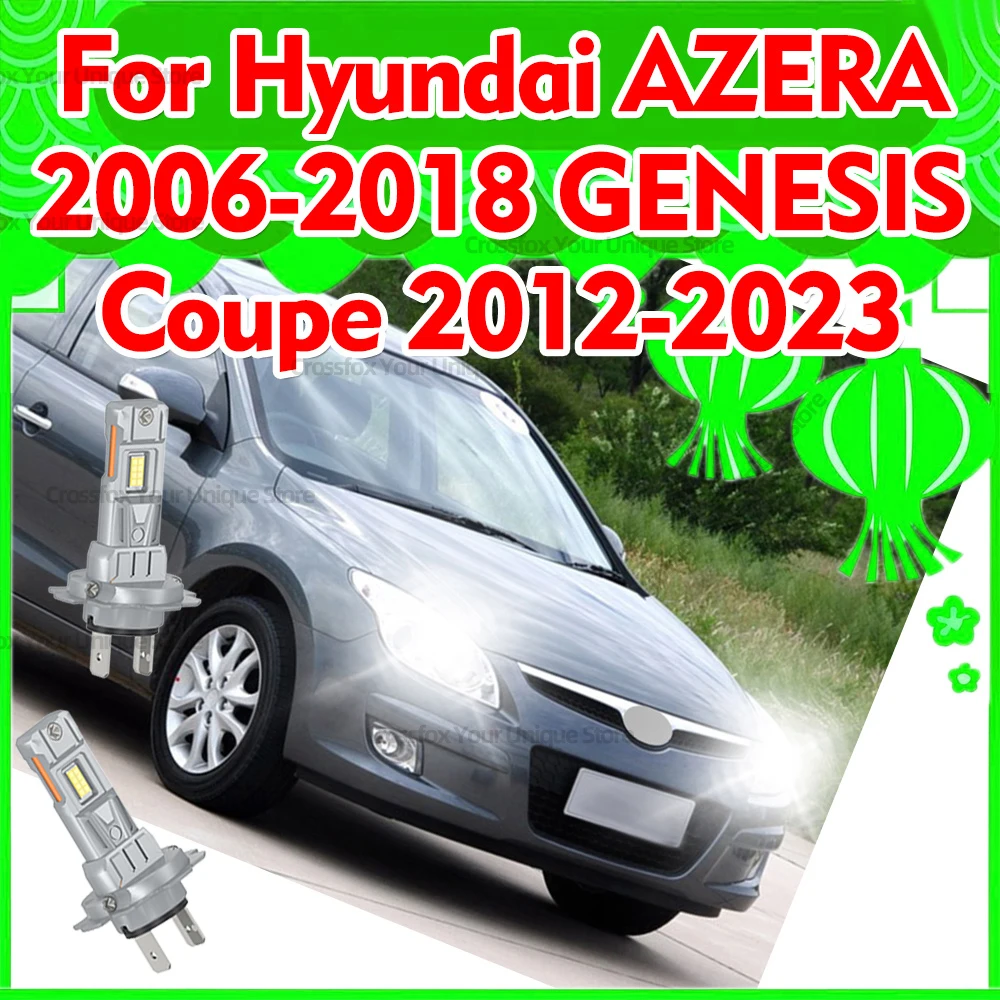 

2/4x Светодиодные фары H7 30000LM с ближним и дальним светом 6000K для Hyundai AZERA 2006-2018 GENESIS Coupe 2012-2023 2013 2014 2015 2016 2017