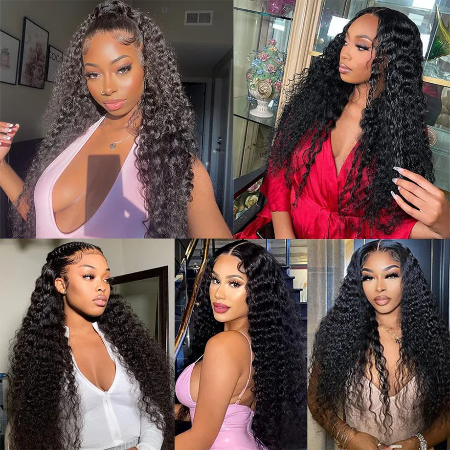 Deep Wave Frontal Wig 13x6 Hd Lace 30 40 Inch 13x4 Water Wave Wigs Human Hair Brazilian 360 Full Curly Lace Front Human Hair Wig