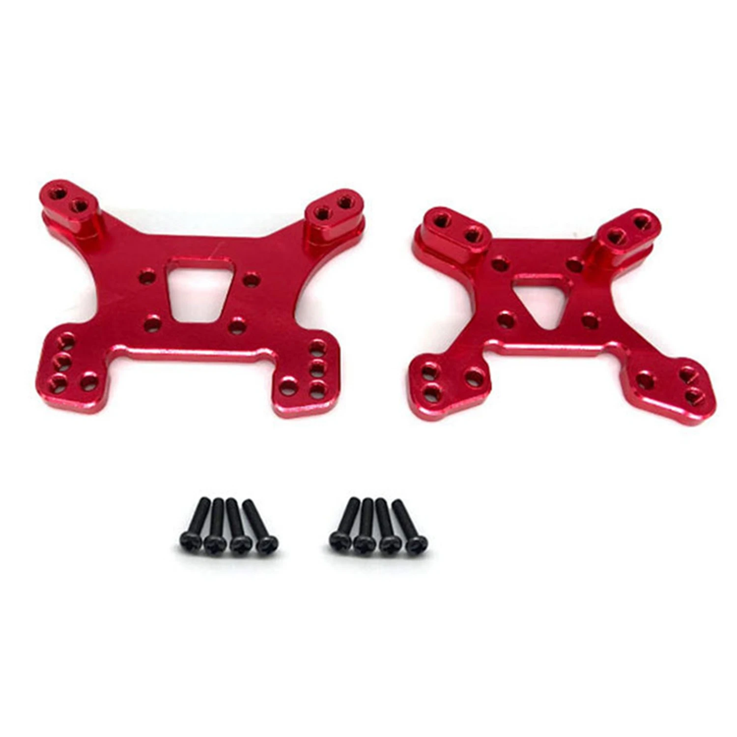 1세트 144001 부품 전면 및 후면 쇼크 타워 보드 세트, 빨간색 & 1개 15-SJ04 RC 트럭 예비 부품 앞 범퍼 블록
