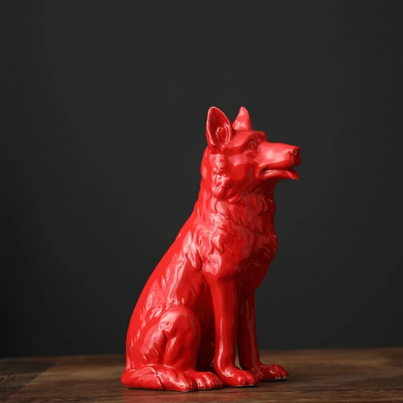 

Dog Sculpture Ornament,Ceramic Crafts Decor,Dog Model Statue,Creative Artwork,Office Desktop Decoration,Nordic Exquisite Gifts