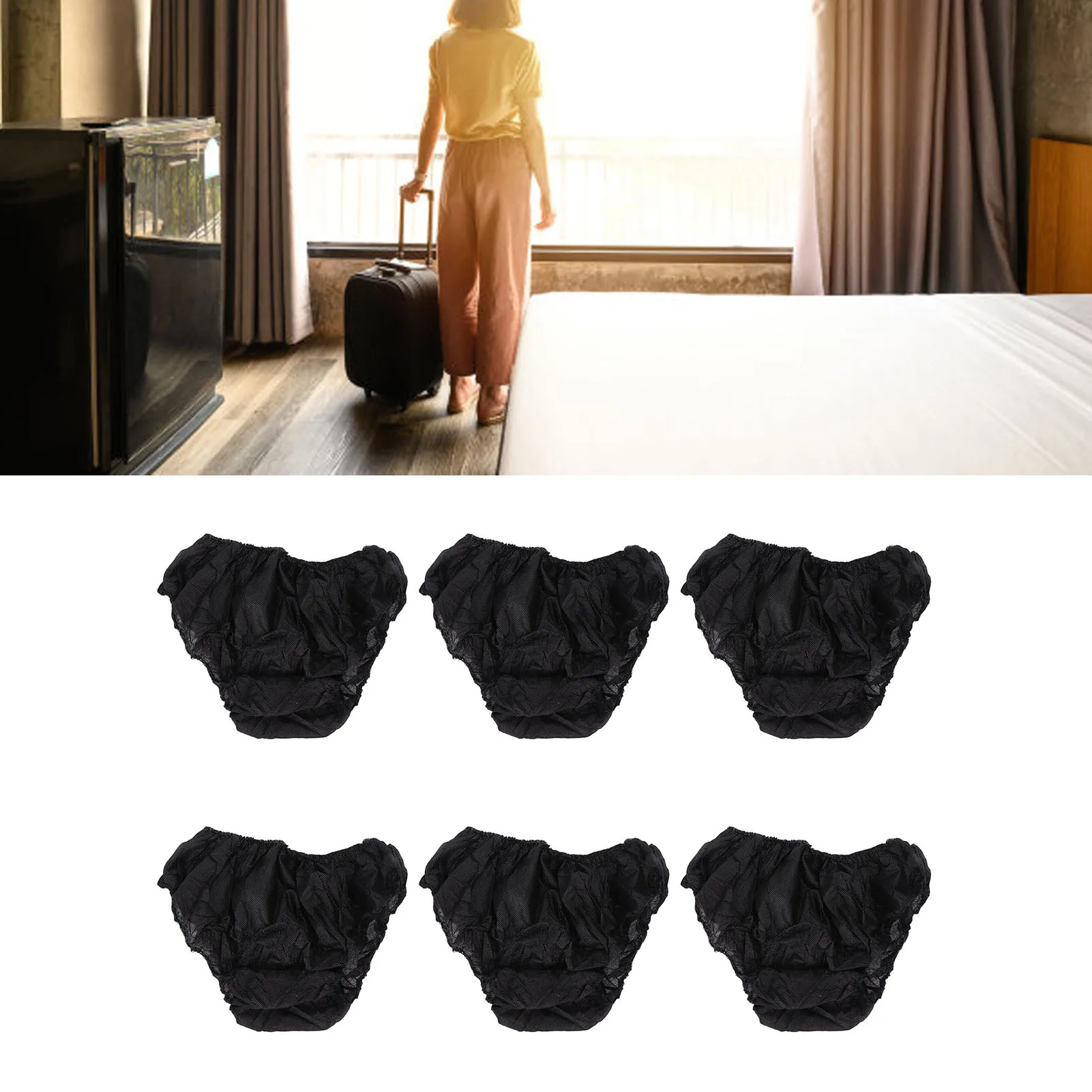 50pcs Disposable Underwear Black One Size Fits Most Portable Travel Underwear for Outdoor Tourism Hotel For Man Women