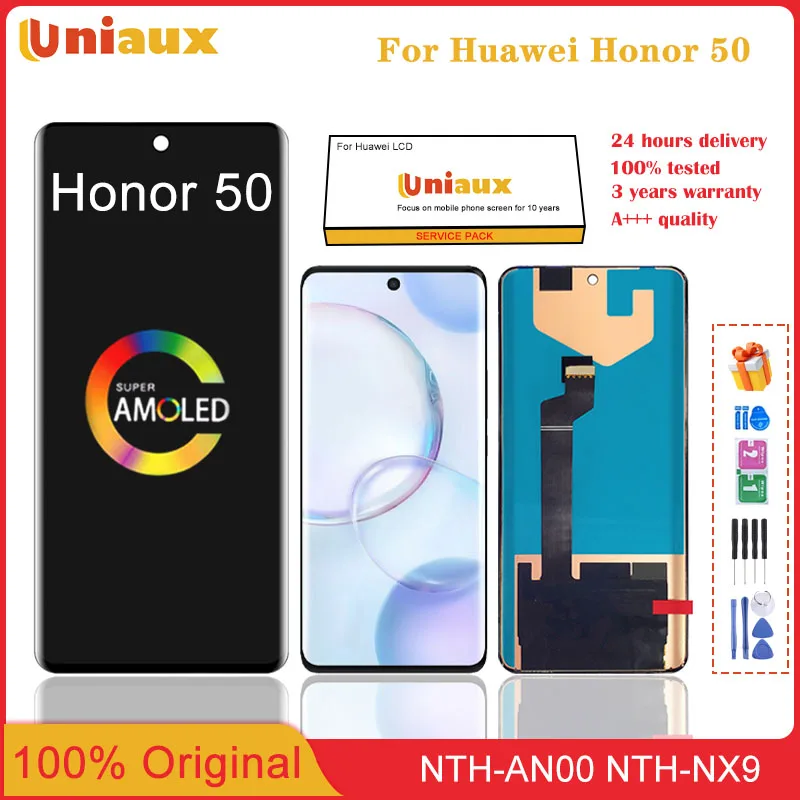 6.57'' Original For Huawei Honor 50 LCD NTH-AN00 NTH-NX9 Display Touch Screen Digitizer Assembly For Honor 50 LCD Display