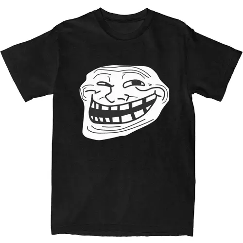 Rage Comic Trollfac camiseta divertida de Anime Hip Hop, camisetas de manga corta, Tops impresionantes, algodón puro, cuello redondo, ropa de verano 6XL