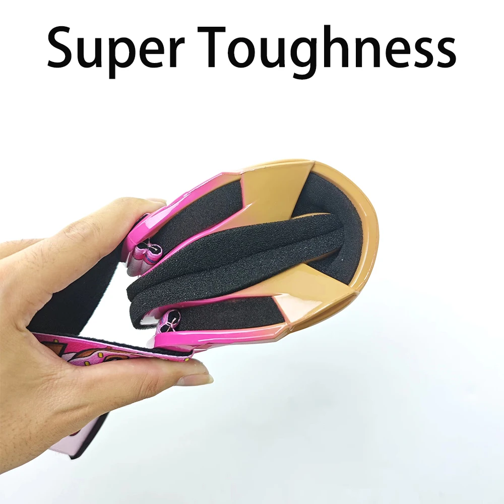 نظارات صيفية مضادة للرياح على شكل دونات للجنسين مضادة للوهج لـ MTB BMX ATV للدراجات النارية والدراجات الهوائية وإطار وردي وأبيض #3