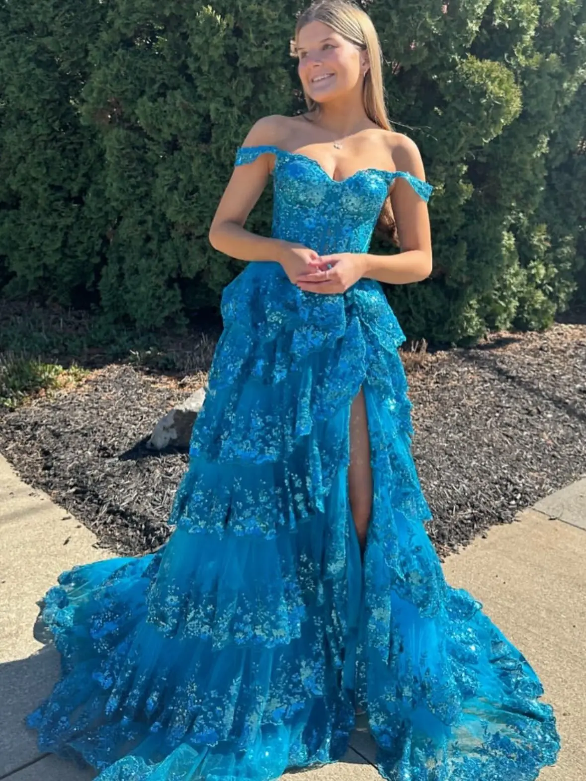 sparkly pink homecoming dresses Popular Navy Blue Sequins One Shoulder Side Slit Long Evening Prom Dre –  MarryLover