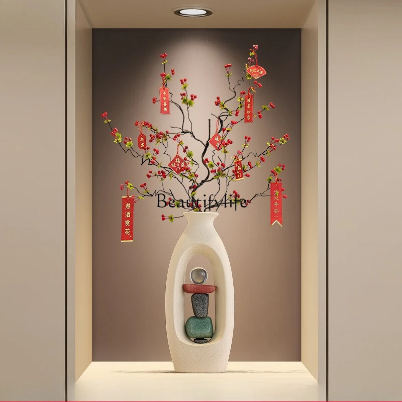 

Floor-to-ceiling vase ornament, living room entrance, fortune fruit, fortune housewarming ornament