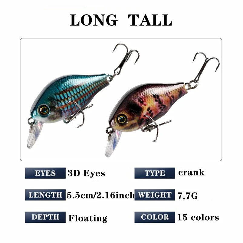1pc CrankBait Fishing Lure Wobblers 5.2cm 8.5g Floating Artificial Plastic Japan Hard bait Bass pesca carp Fishing Tackle