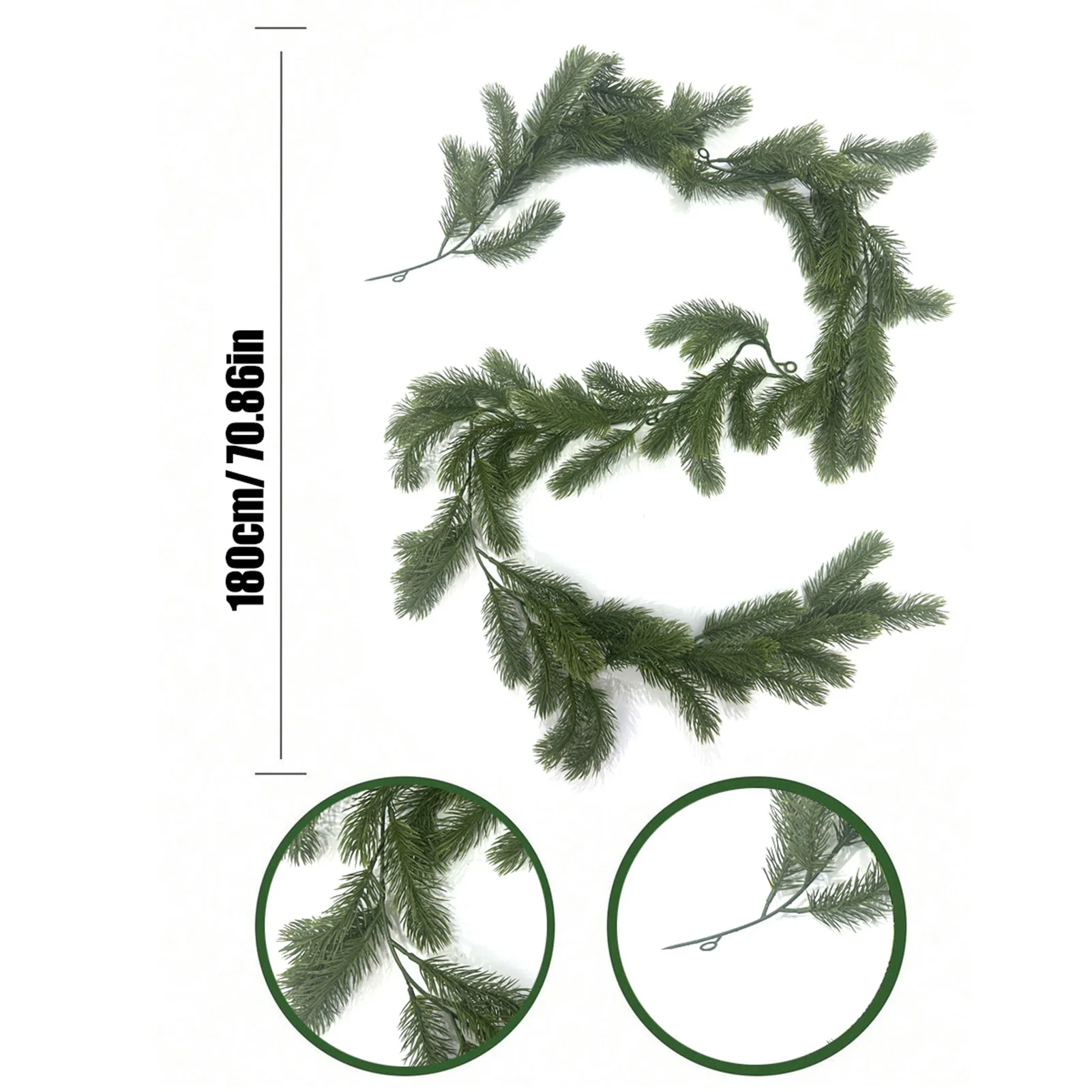 

1.8m Artificial Rattan Simulated Green Pine Branch Christmas Thanksgiving Day Wedding Decoration Props New Year Home Decorations