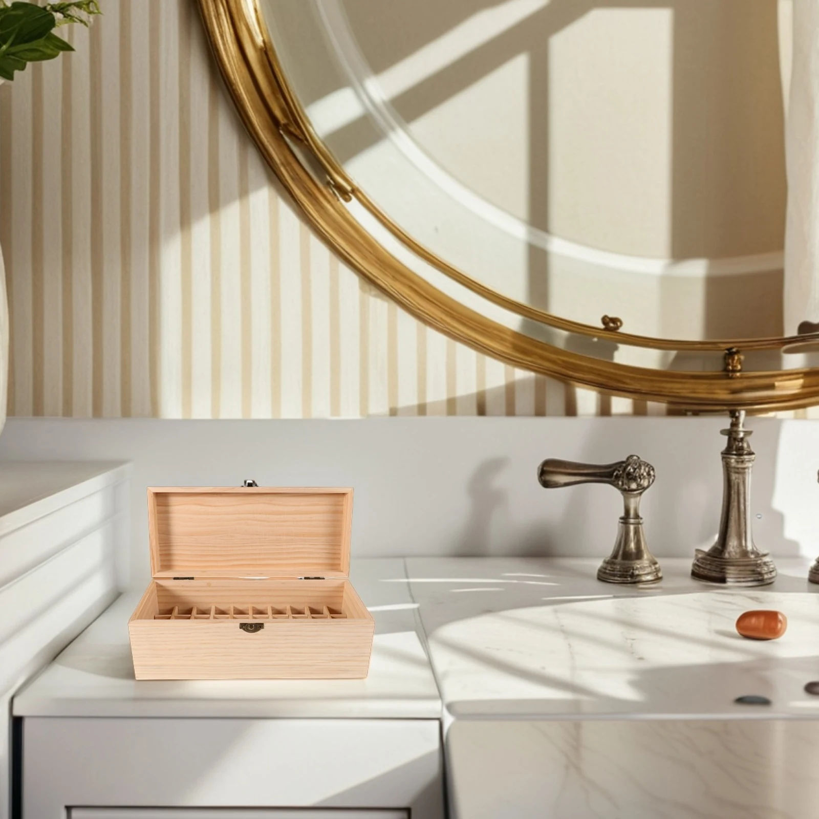 

40 Compartments Oil Box Wooden Large Capacity Organizer Aromatherapy Storage Display Wood Aromatherapy Wooden Box Stand