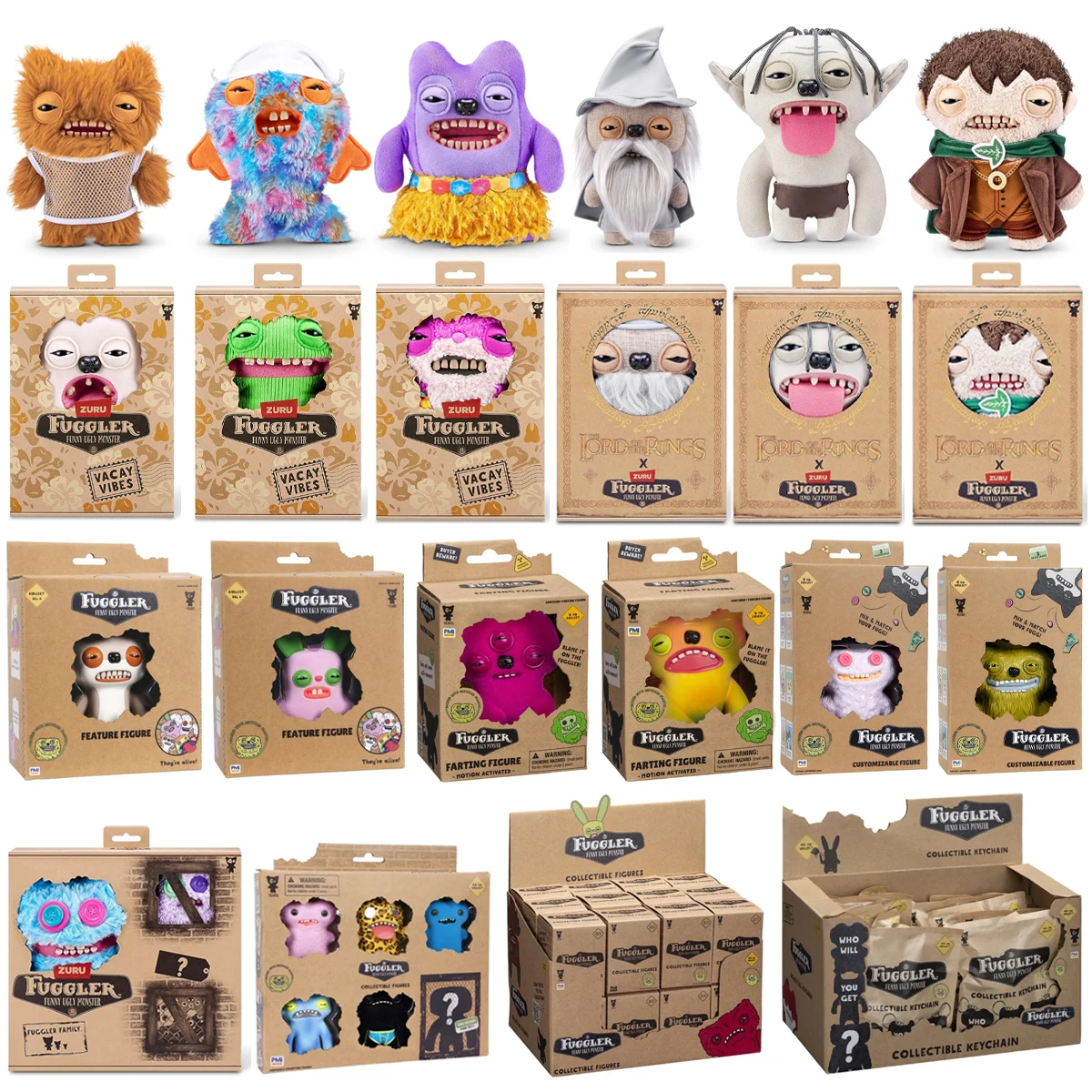 Fuggler Fugg Family The Lord of The Rings Farting Funny Monsters Plush Doll Action Figure Collectible Keychain Boy Children Toys
