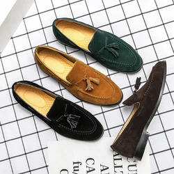 New men's black moccasin one-pedal loafers men's brown business dress shoes Italian wedding dress shoes 38-48 size.