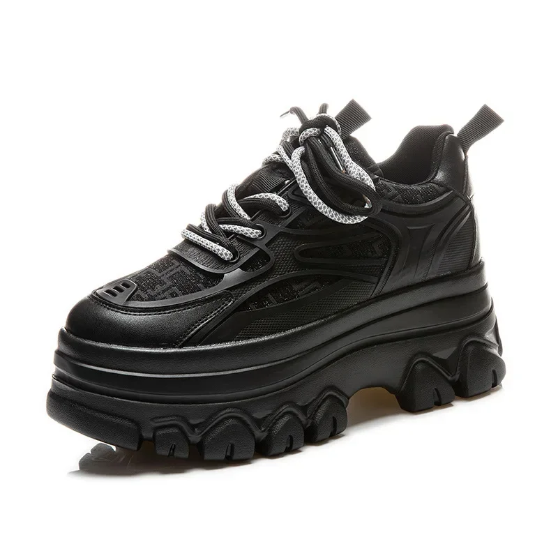 

Лидер продаж, массивные кроссовки 9 см, туфли на платформе, женская повседневная обувь на танкетке, дышащая летняя обувь, женские модные весенние кроссовки