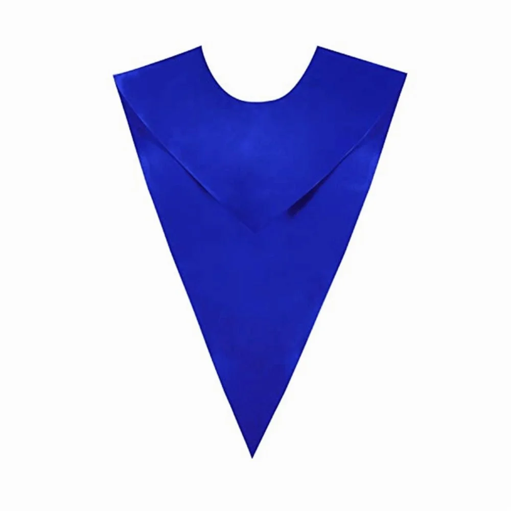 Satin Graduation Stole Plain Solid Color Doctoral Stole V Neck Collar Shawl Academic Celebration Accessories Choir Performance