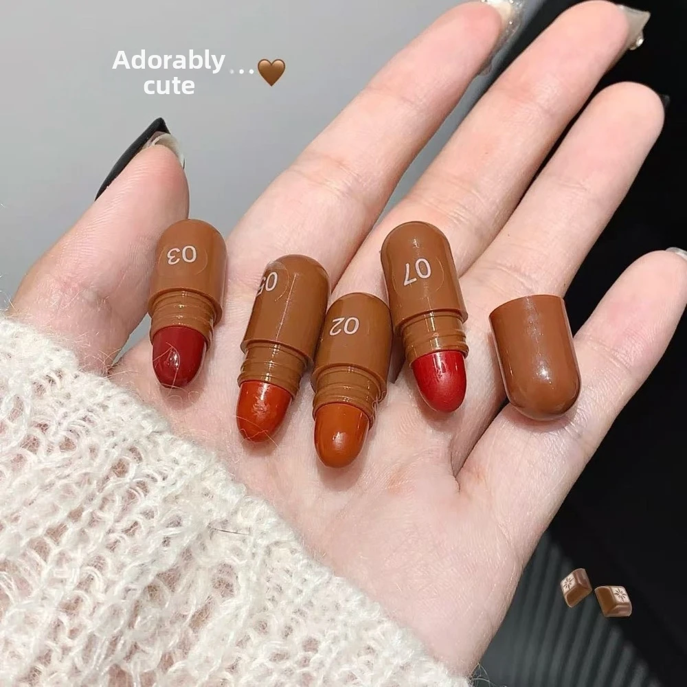 10 Colors Capsule Lipstick Kit Non-Sticky Texture Velvet Matte Finish Mini Lipstick Set Waterproof Long Lasting Lip Gloss Stick