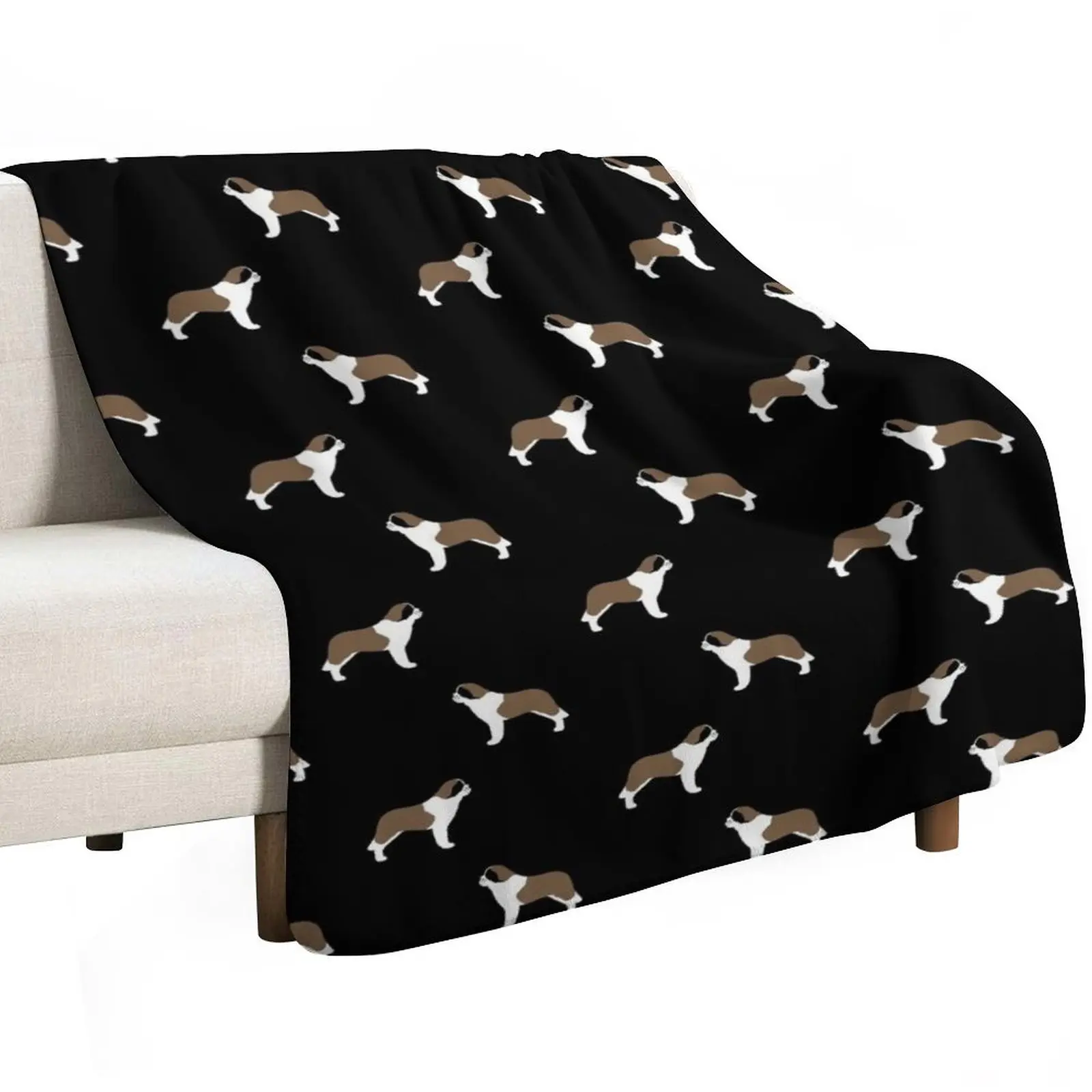 Saint Bernard Silhouette(s) Throw Blanket Men's Soft Warm Throw Blanket for Couch